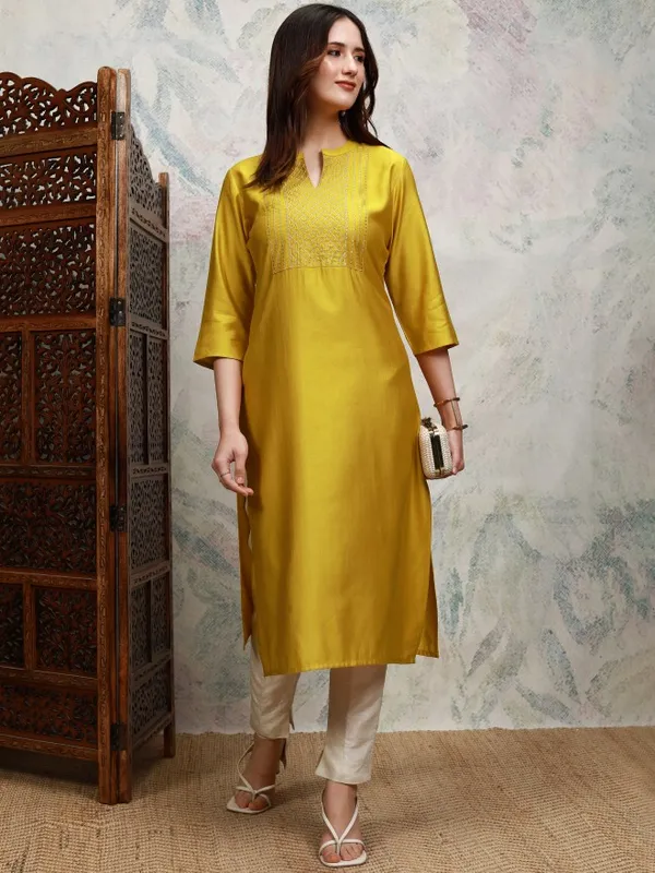 Embroidered Straight Kurta