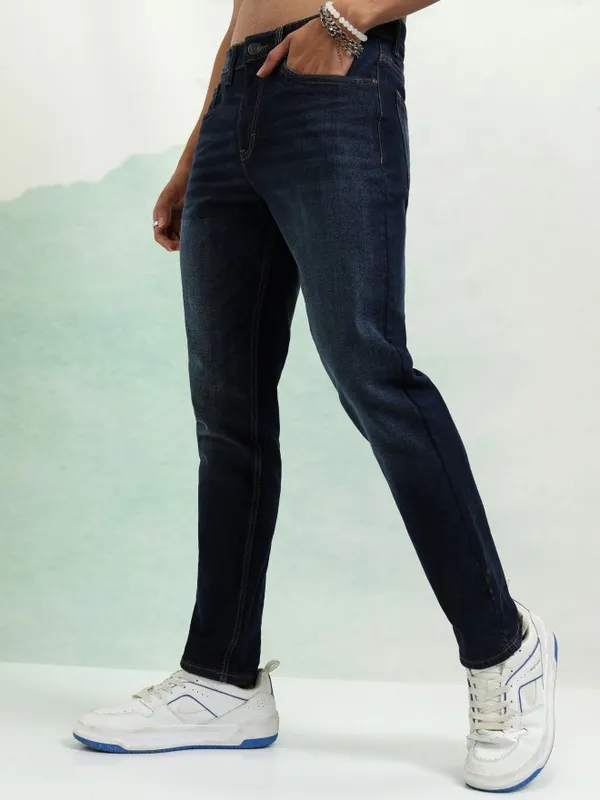 Highlander Men Blue Tapered Fit Stretchable Jeans