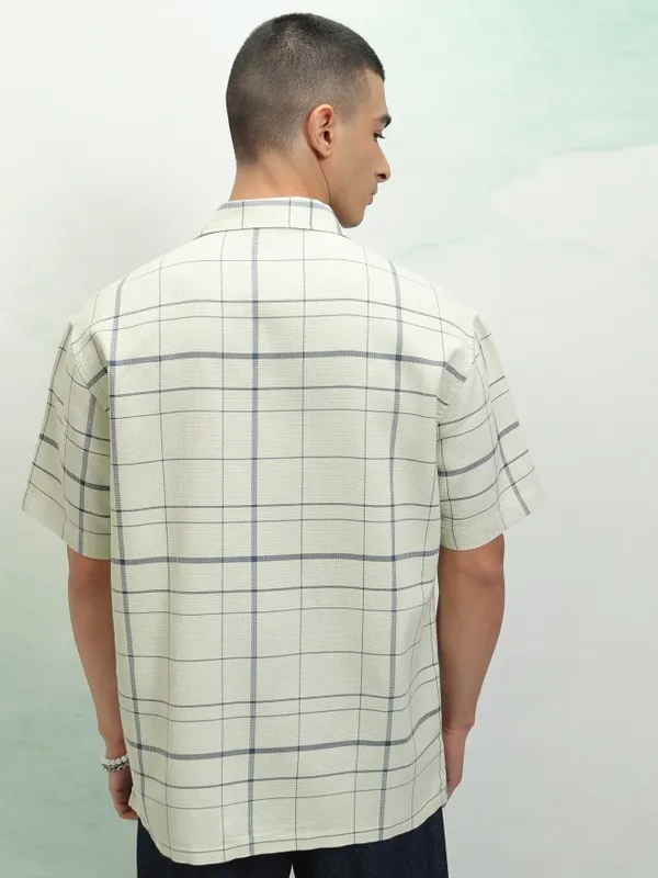 Highlander Men Green Checked Relaxed Fit Casual Shirt