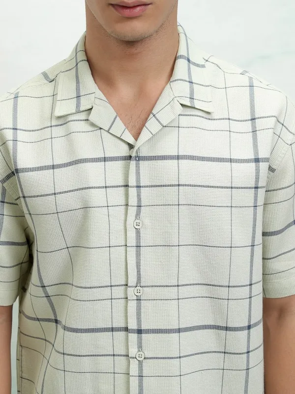 Highlander Men Green Checked Relaxed Fit Casual Shirt