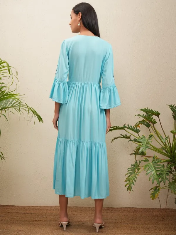 Embroidered Fit and Flare Dress