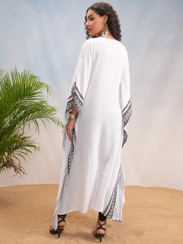 Embroidered Kaftan Top