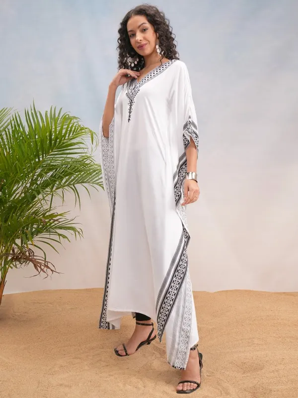 Embroidered Kaftan Top
