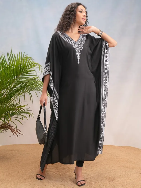 Embroidered Kaftan Top