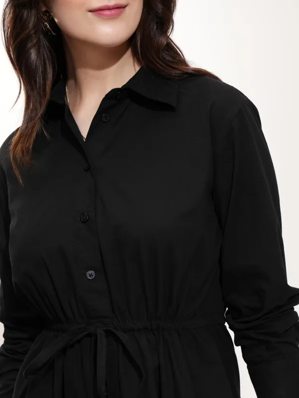 Solid Shirt Dress