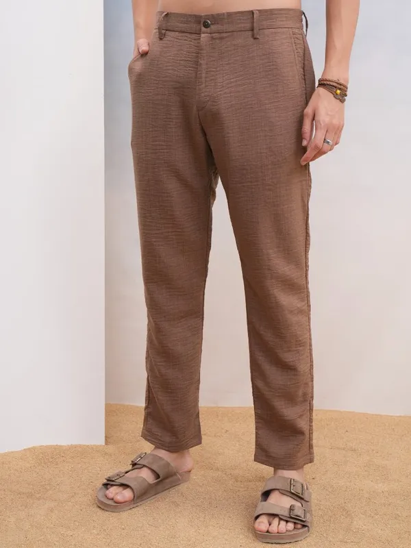 Highlander Men Brown Shirt With Trousers Co-Ords
