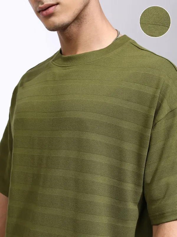 Highlander Men Olive T-Shirt With Shorts Co-Ords