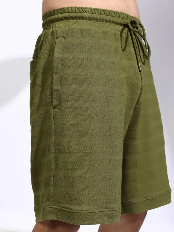 Highlander Men Olive T-Shirt With Shorts Co-Ords