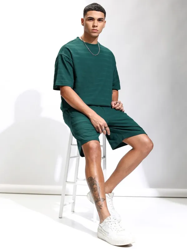 Highlander Men Teal T-Shirt With Shorts Co-Ords