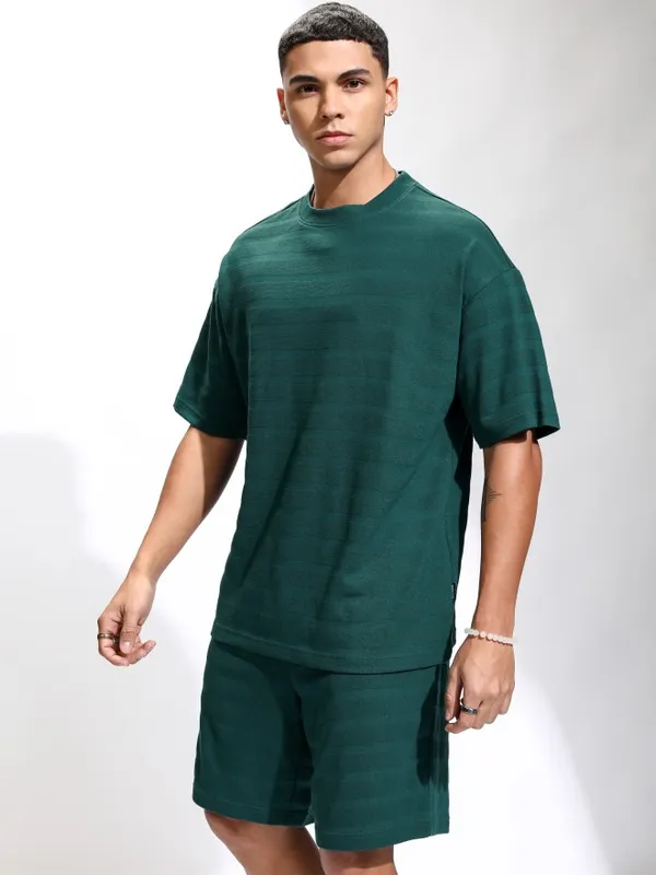 Highlander Men Teal T-Shirt With Shorts Co-Ords