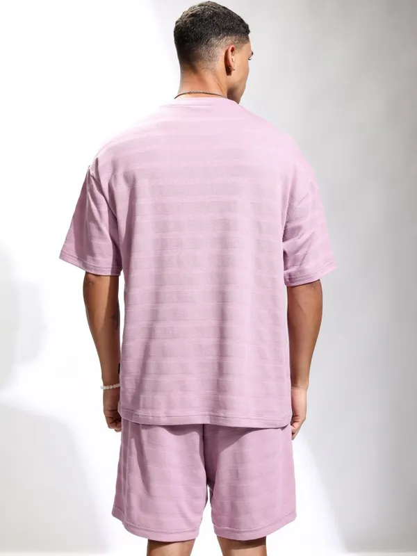 Highlander Men Mauve T-Shirt With Shorts Co-Ords