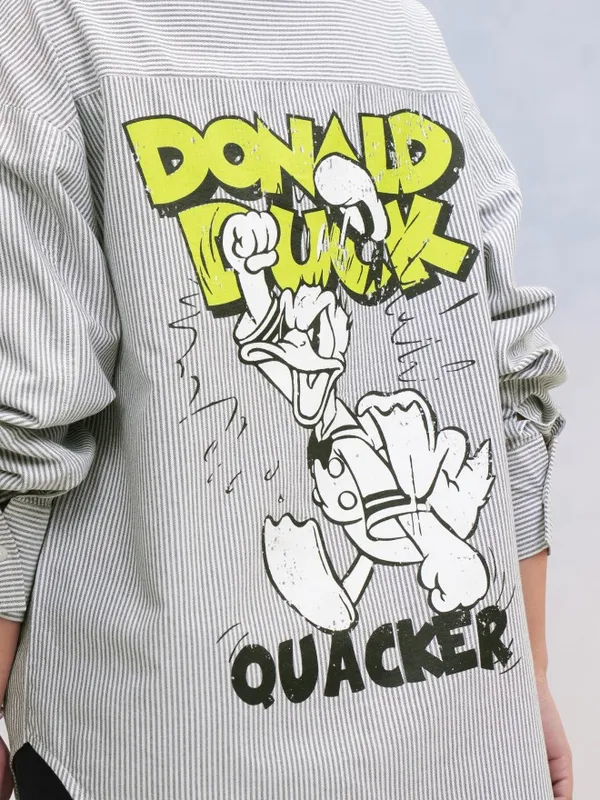 Donald Duck Women Printed Oversized Fit Casual Shirt