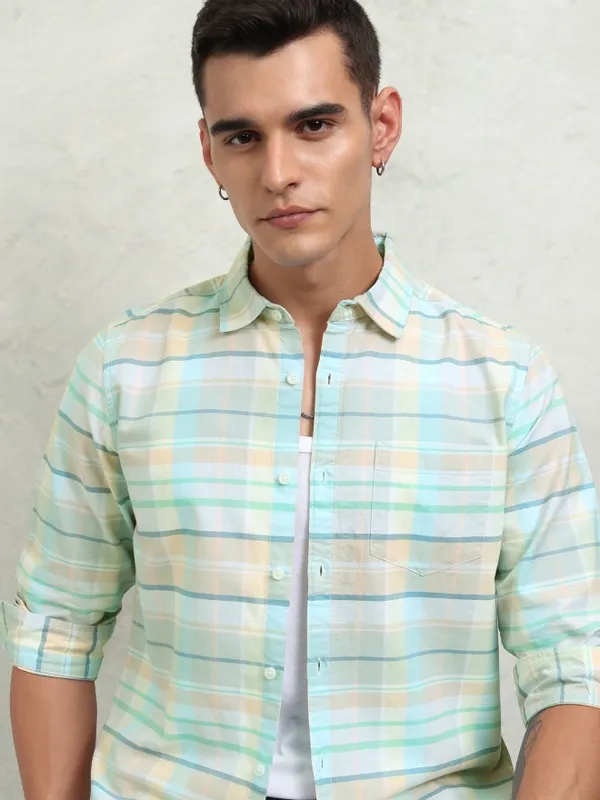 Highlander Men Multi Checked Regular Fit Casual Shirt