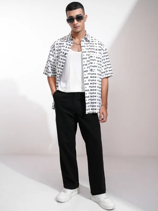 Highlander Men Black Carpenter Fit Solid Cargo