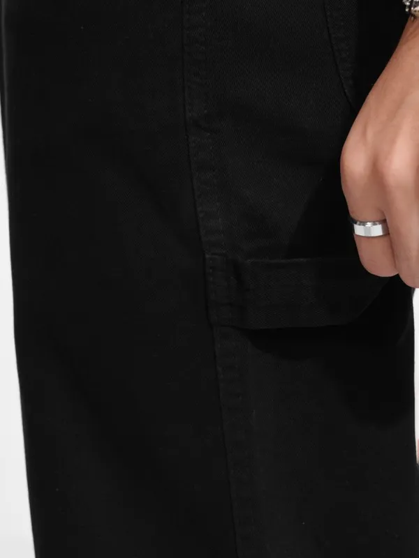 Highlander Men Black Carpenter Fit Solid Cargo