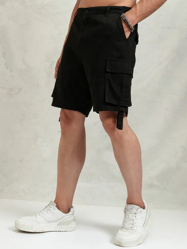 Highalnder Men Black Cargo Shorts
