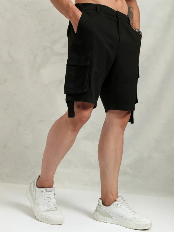 Highalnder Men Black Cargo Shorts