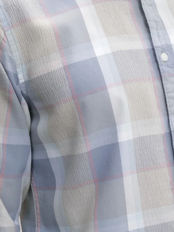 Highlander Men Blue Checked Regular Fit Casual Shirt