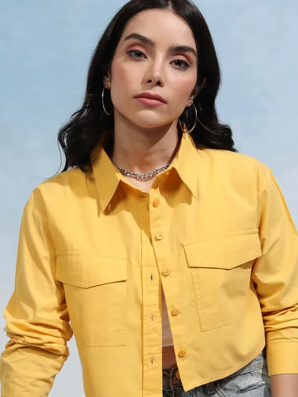 Women Solid Regular Fit Regular Fit Casual Shirt