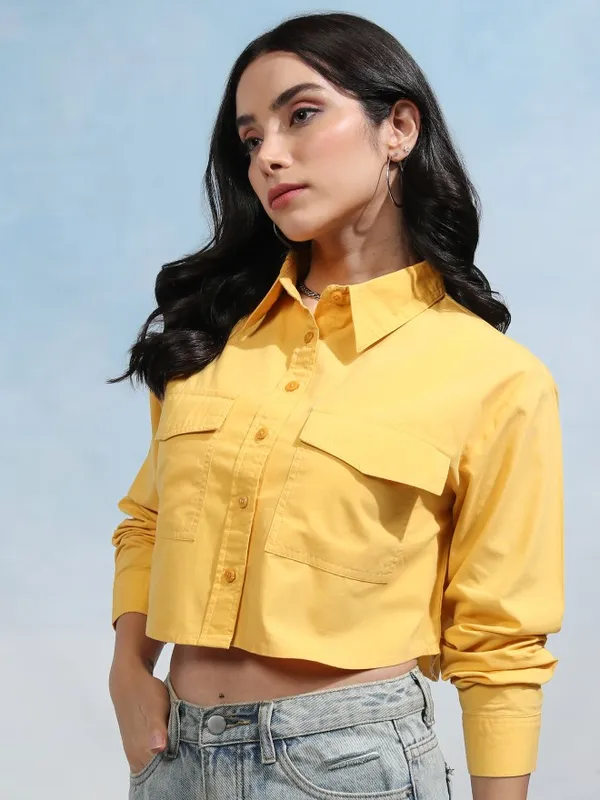 Women Solid Regular Fit Regular Fit Casual Shirt