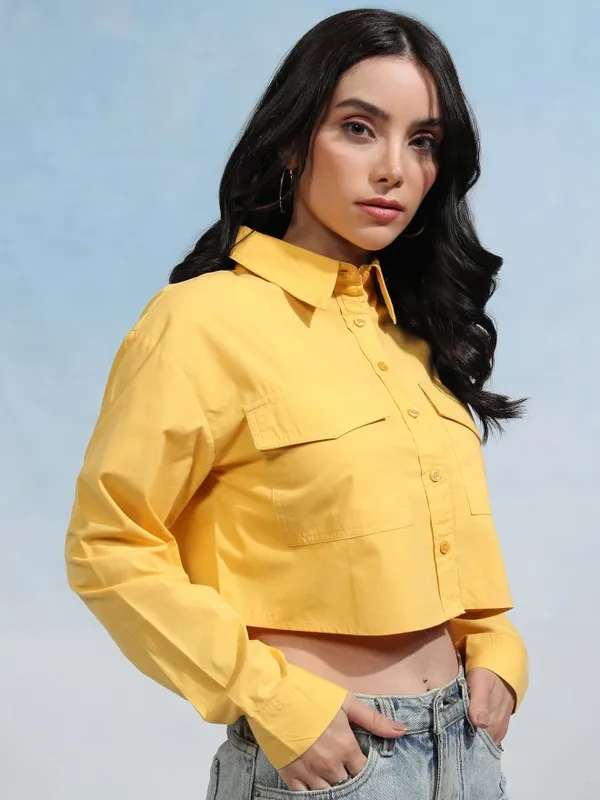 Women Solid Regular Fit Regular Fit Casual Shirt