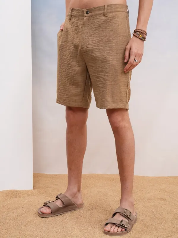 Highlander Men Brown Shirt With Shorts Co-Ords