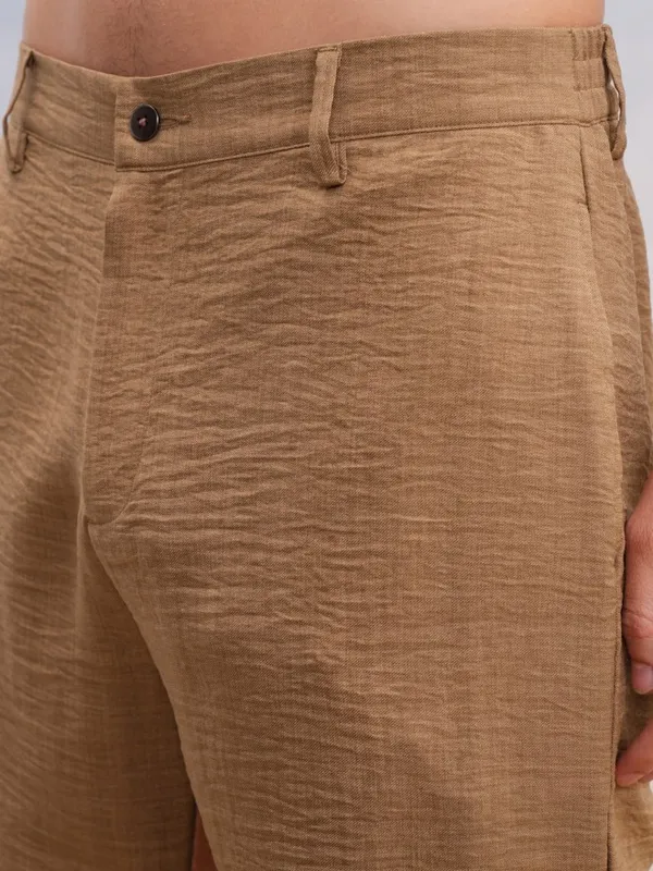Highlander Men Brown Shirt With Shorts Co-Ords