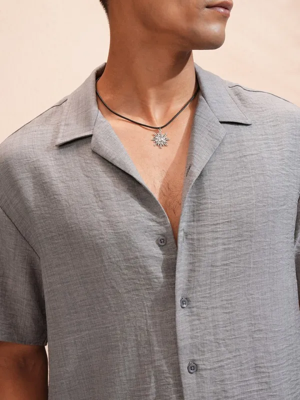 Highlander Men Grey Shirt With Shorts Co-Ords