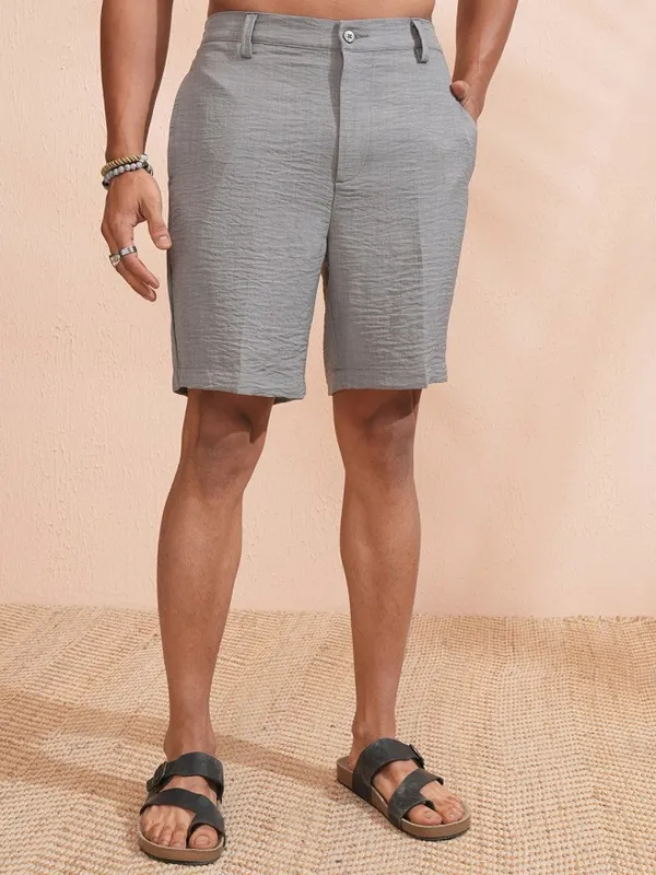 Highlander Men Grey Shirt With Shorts Co-Ords