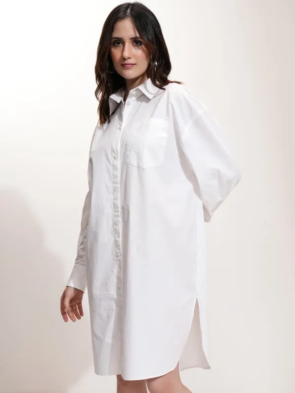 Solid Shirt Dress