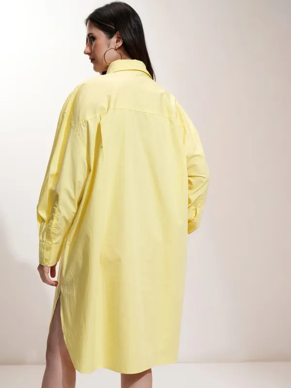 Tokyo Talkies Women Yellow Solid Shirt Dress