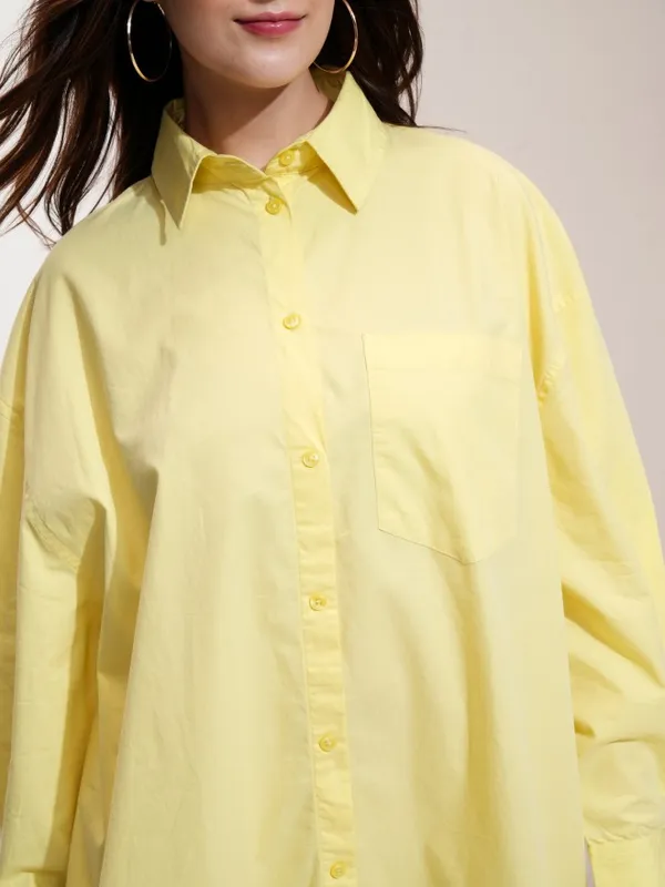Tokyo Talkies Women Yellow Solid Shirt Dress