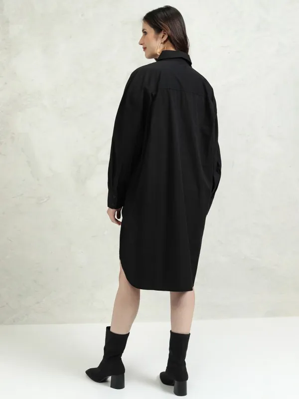 Tokyo Talkies Women Black Solid Shirt Dress