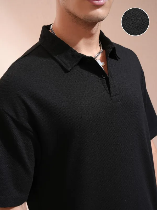 Highlander Men Black T-Shirt With Shorts Co-Ords