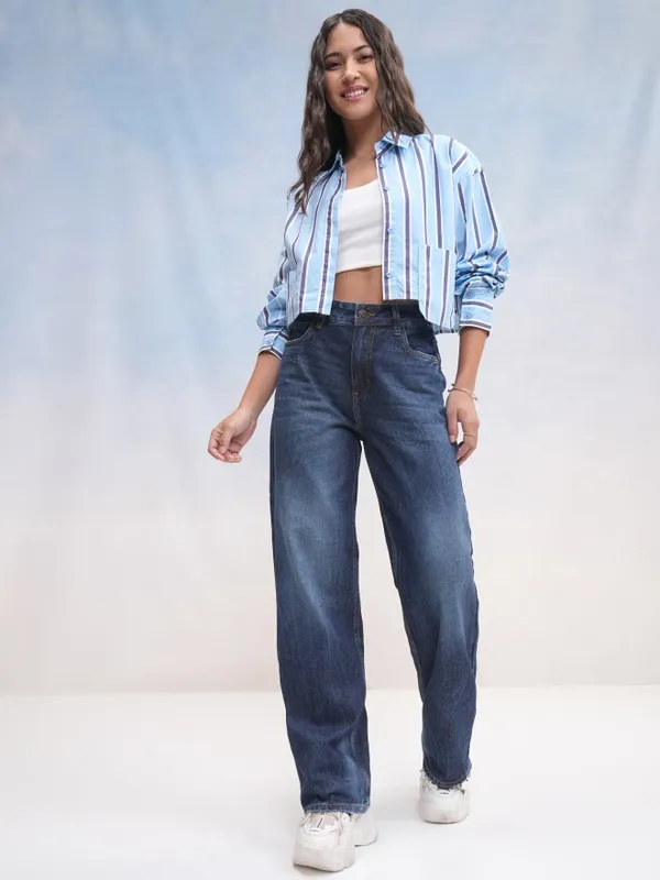 Tokyo Talkies Women Blue Straight Fit Jeans