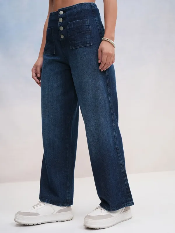 Tokyo Talkies Women Blue Straight Fit Jeans