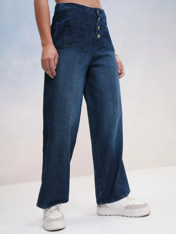 Tokyo Talkies Women Blue Straight Fit Jeans