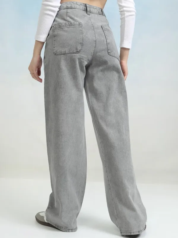 Tokyo Talkies Women Grey Flared Jeans