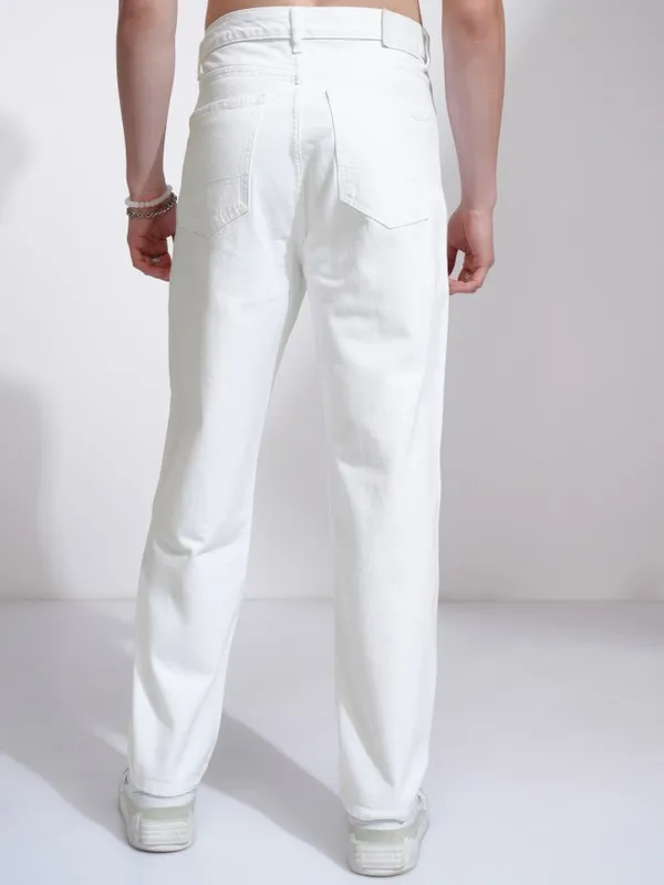 Highlander Men White Straight Fit Jeans