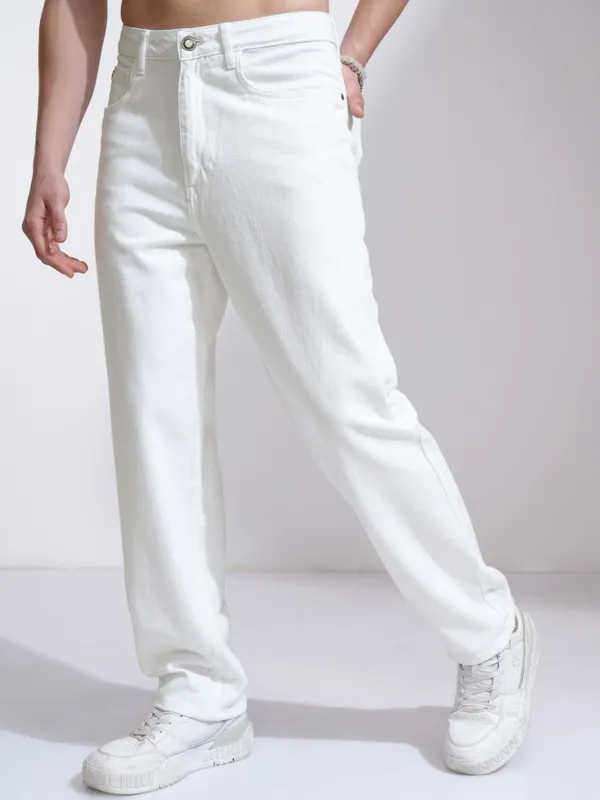Highlander Men White Straight Fit Jeans
