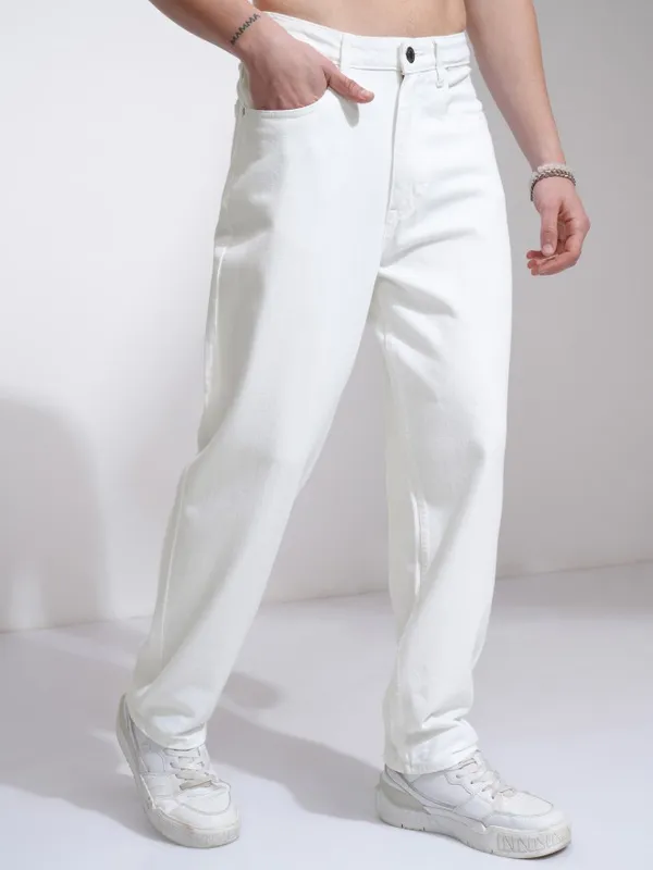 Highlander Men White Straight Fit Jeans