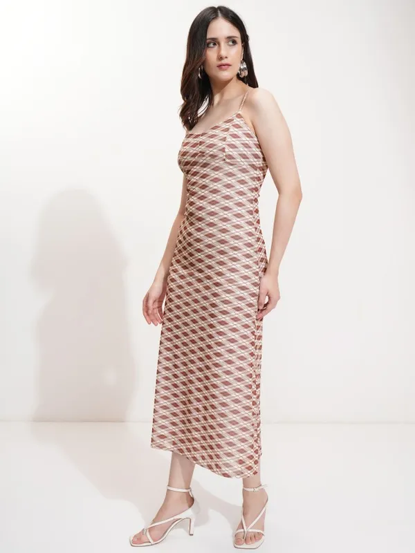 Tokyo Talkies Women Brown Printed Maxi Dress