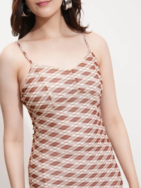 Tokyo Talkies Women Brown Printed Maxi Dress