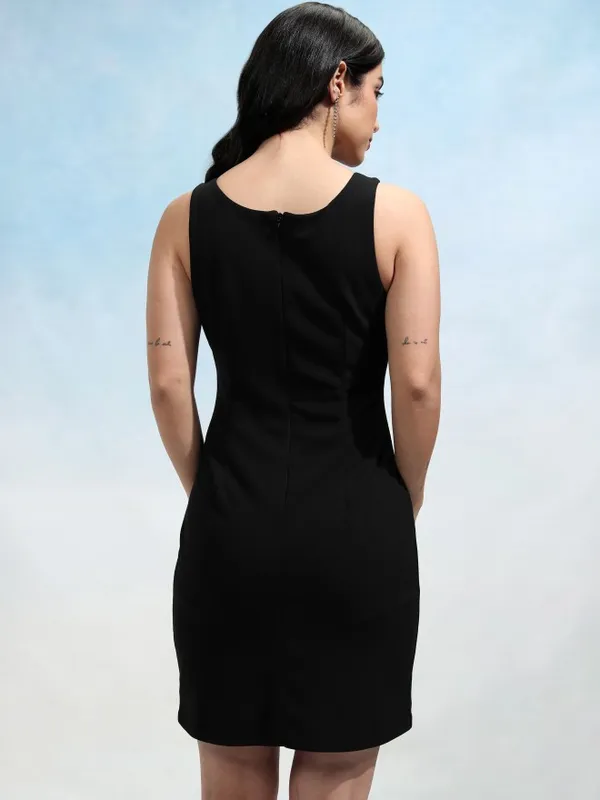 Tokyo Talkies Women Black Solid Bodycon Dress