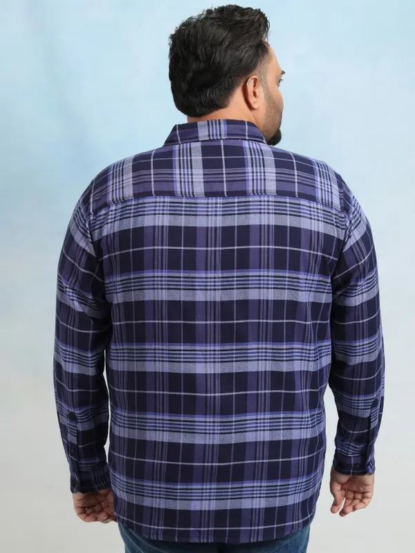 Xtra Ordinary By Highlander Men Lavender Checked Regular Fit Casual Shirt