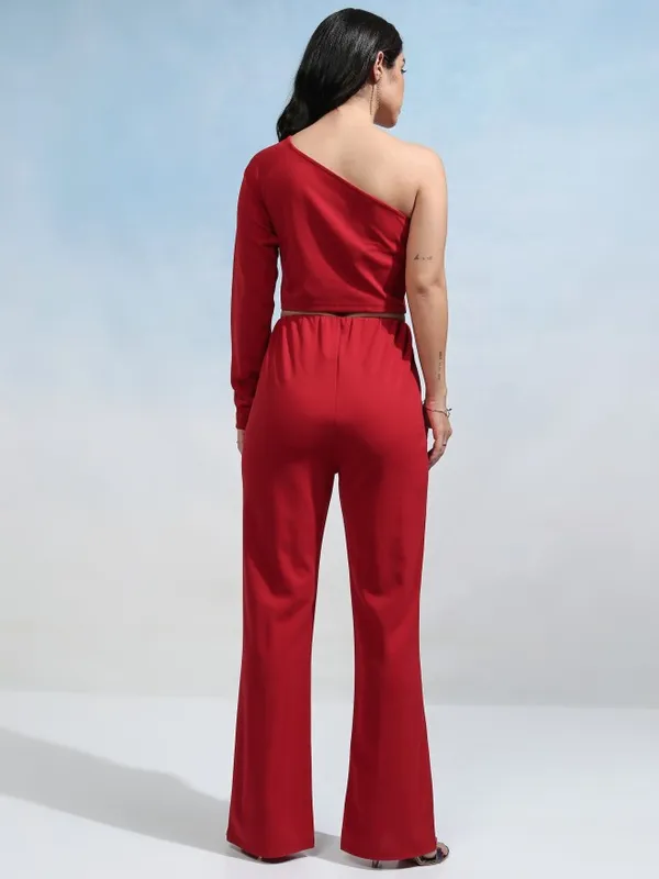 Tokyo Talkies Women Red Top With Trouser