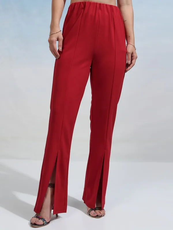 Tokyo Talkies Women Red Top With Trouser