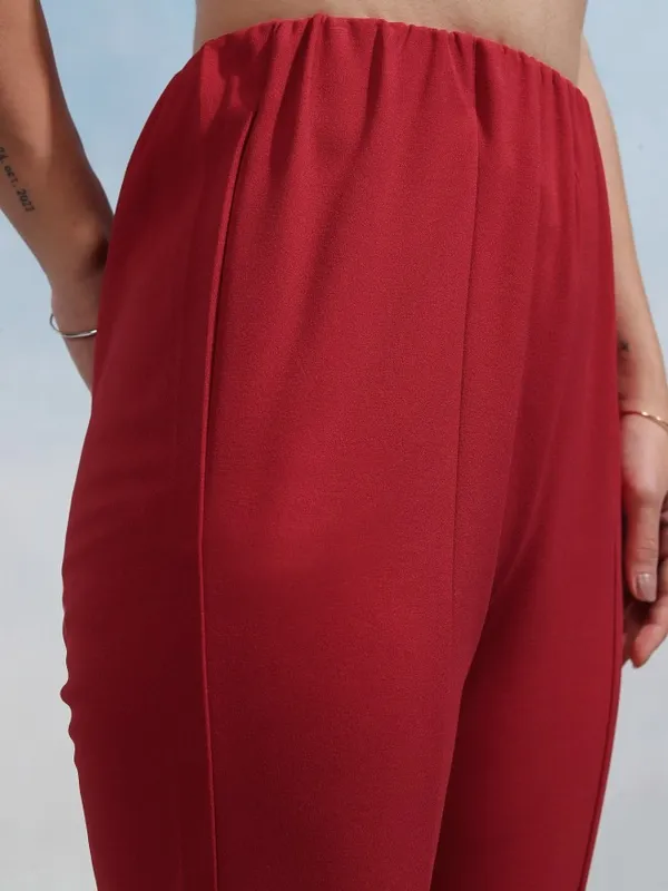 Tokyo Talkies Women Red Top With Trouser