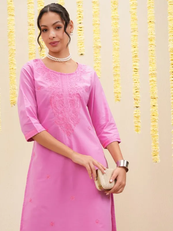 Embroidered A-Line Kurta