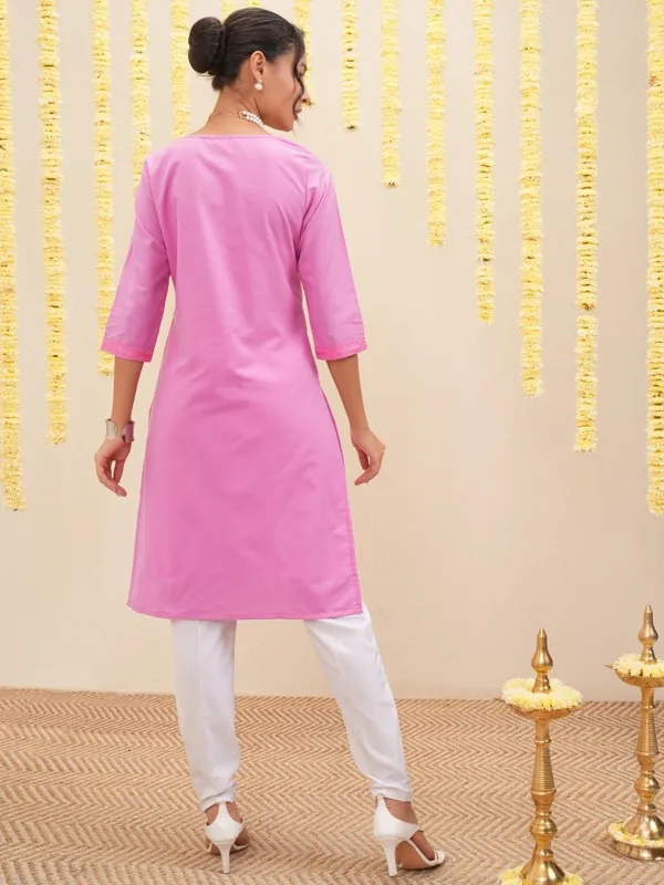 Embroidered A-Line Kurta